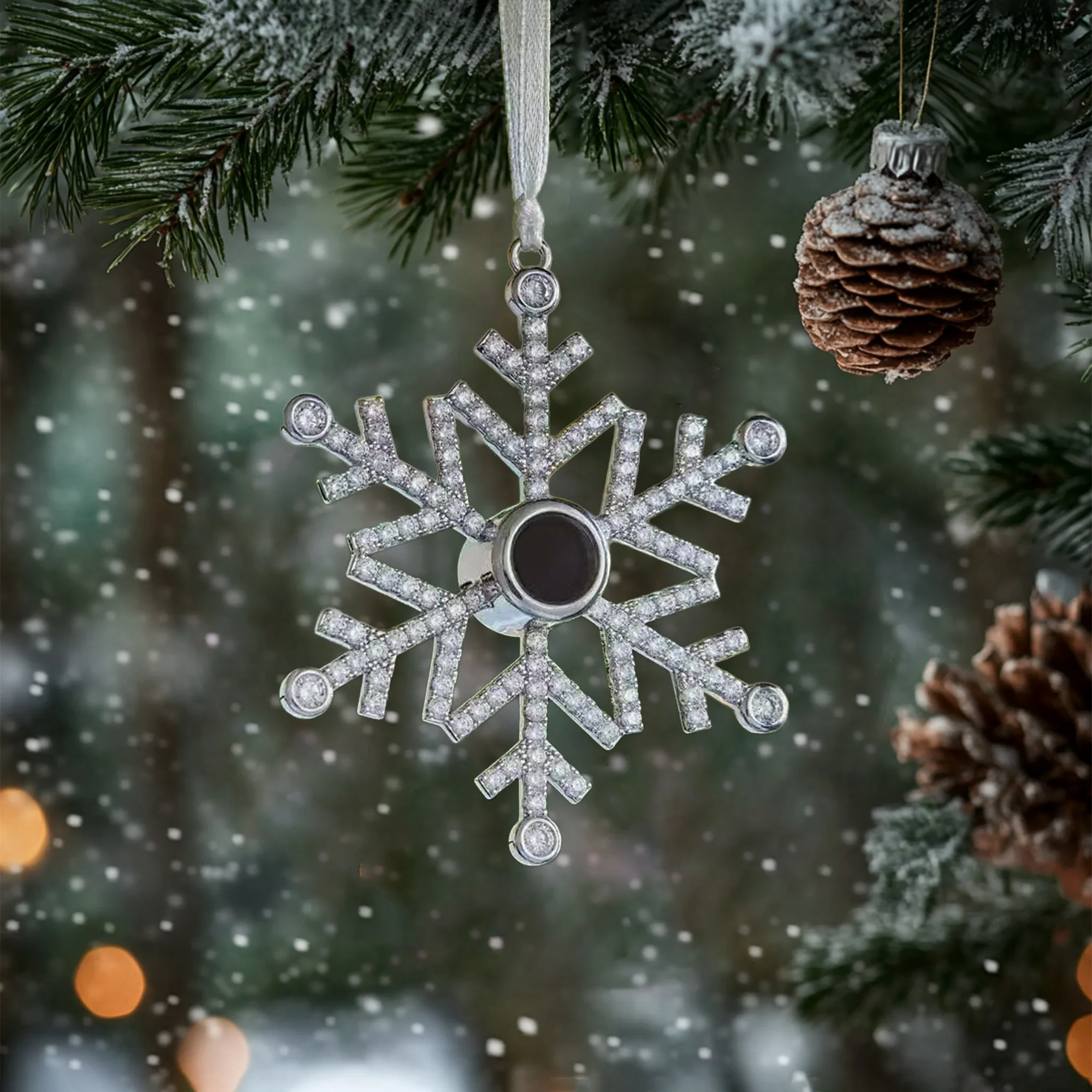 Capture Your Love in Sparkling Elegance - Personalized Photo Ornament - Image 6