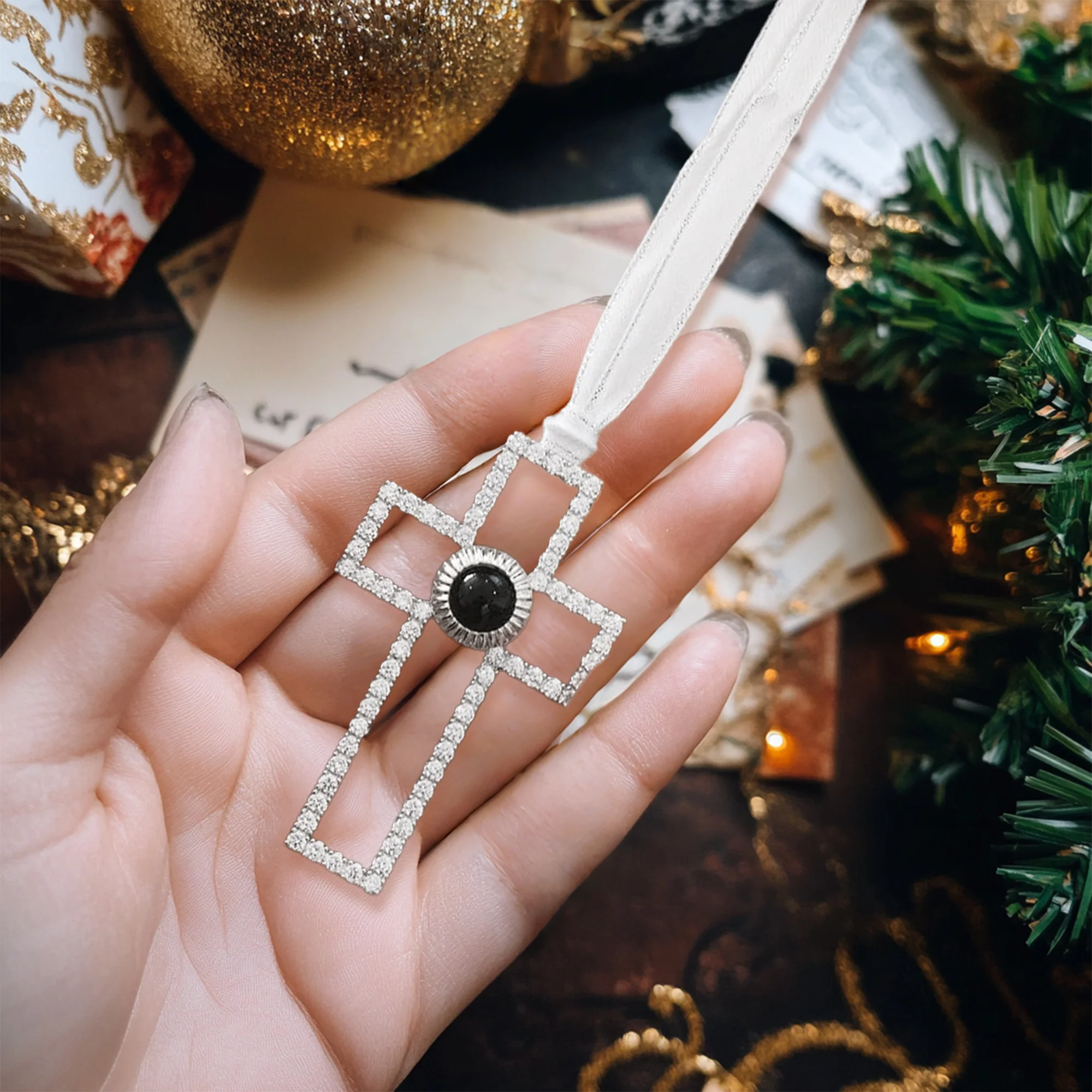 Capture Your Love in Sparkling Elegance - Personalized Photo Ornament - Image 8