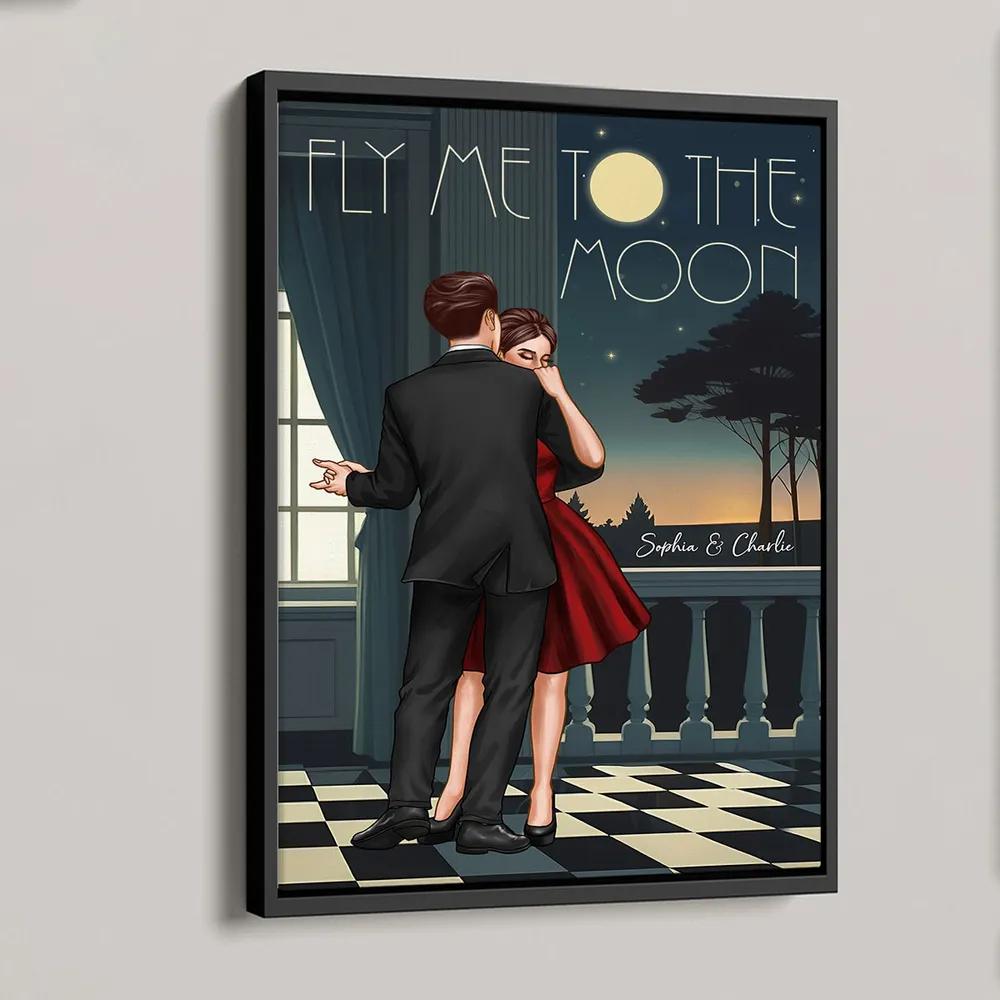 Celebrate Your Love and Passion for Dance - Couple Dancing In Moonlight Couple Anniversary Gift Valentine's Day Gift Personalized Poster - Image 5