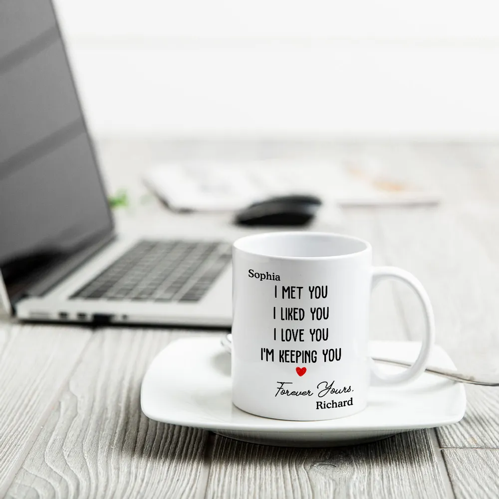 Forever Yours Couple Anniversary Gift Valentine's Day Personalized Mug- A Warm Expression of Deep Love with Temperature Symbolized Cups - Image 8
