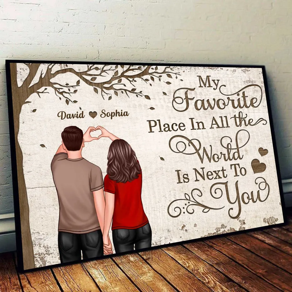 Custom Couple Poster - "My Favorite Place is Next to You" | Perfect Romantic Gift for Couples - Image 7