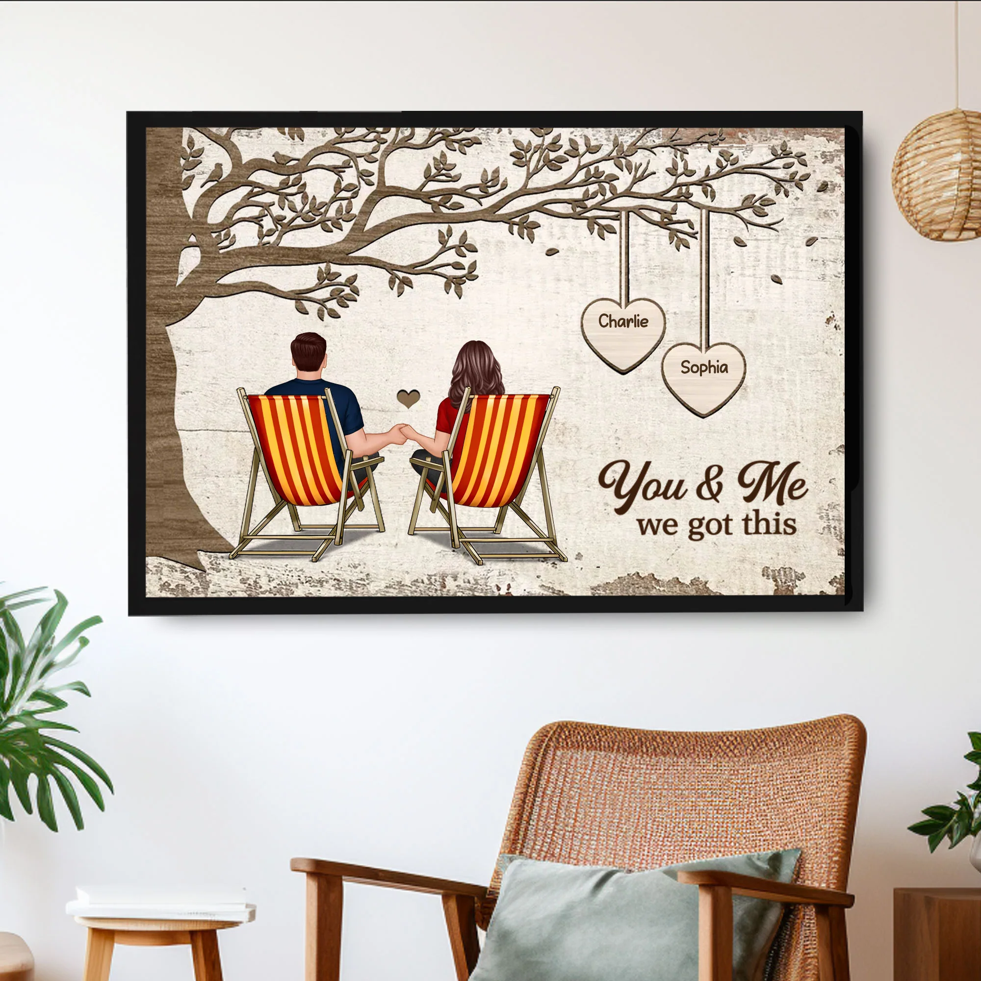 Personalized Poster/Canvas - Couple Sitting Under Tree, You Will Forever Be My Always, A Romantic Gift for Couples - Image 2