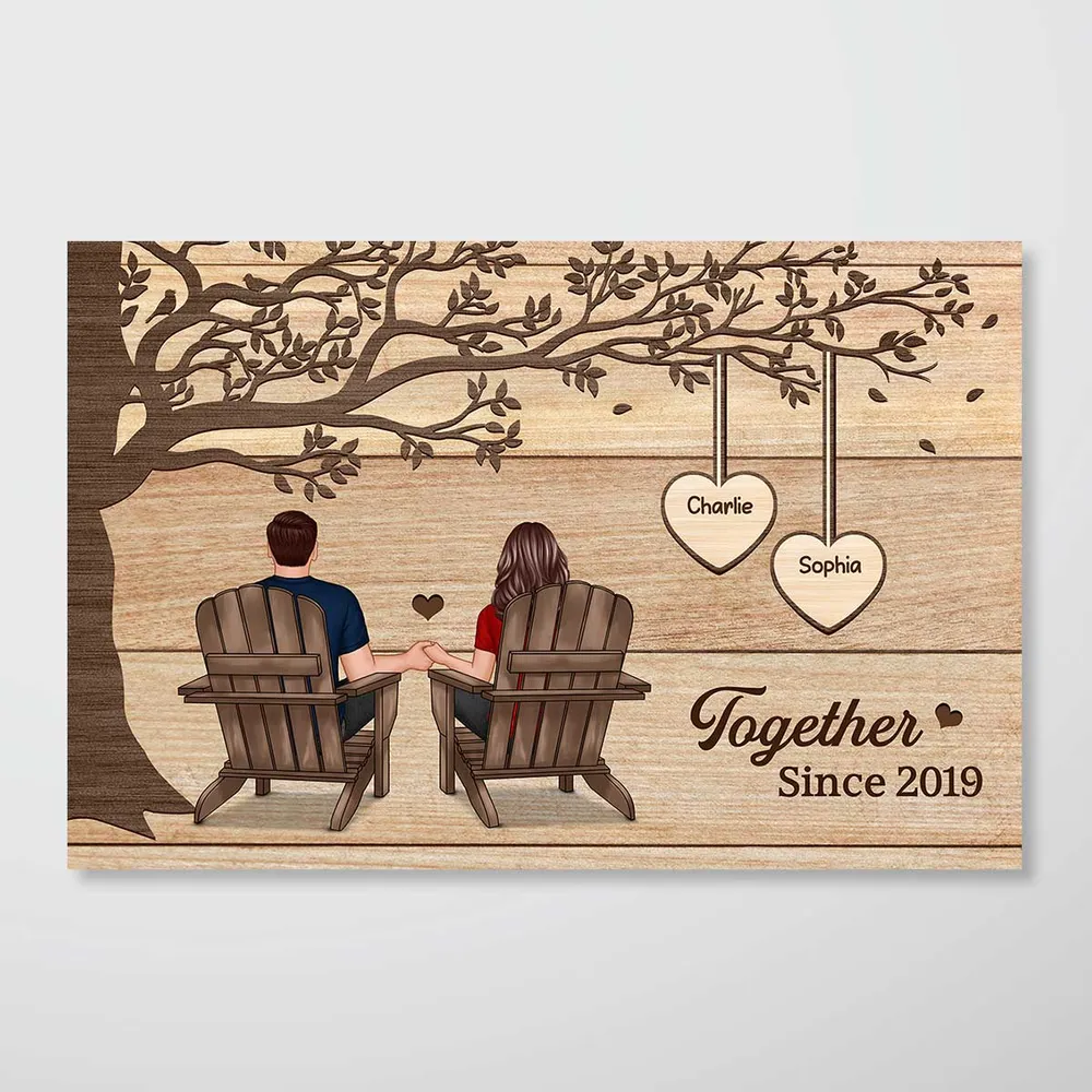 Personalized Poster/Canvas - Couple Sitting Under Tree, You Will Forever Be My Always, A Romantic Gift for Couples - Image 5