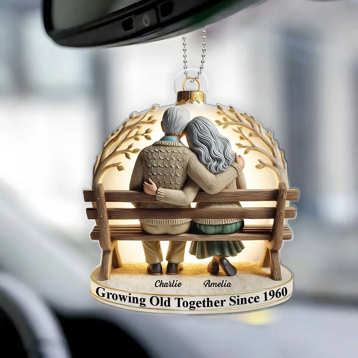 Custom Acrylic Ornament - "Growing Old with You" Unique Gift for Couples - Image 4