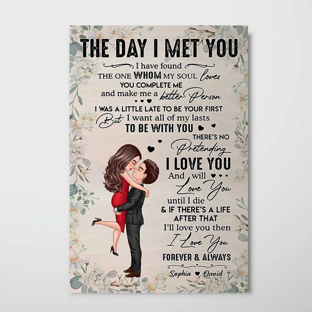 Personalized Vertical Poster for Couples - "The Day I Met You" Romantic Gift - Image 11