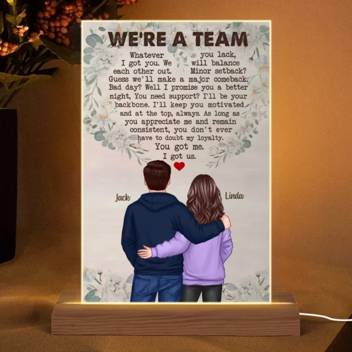 We're a Team Personalized Couple Poster - Perfect Gift for Lovers, Anniversaries, Valentine's Day, and Weddings - Image 8