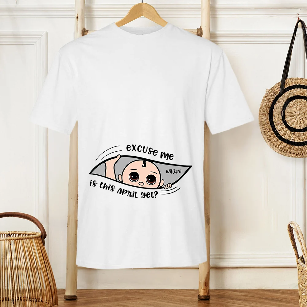 Funny Pregnancy T-Shirt – Customizable “Baby Is Coming” Women’s Tee, Hoodie & Sweatshirt, Perfect Gift for Moms-to-Be - Image 14