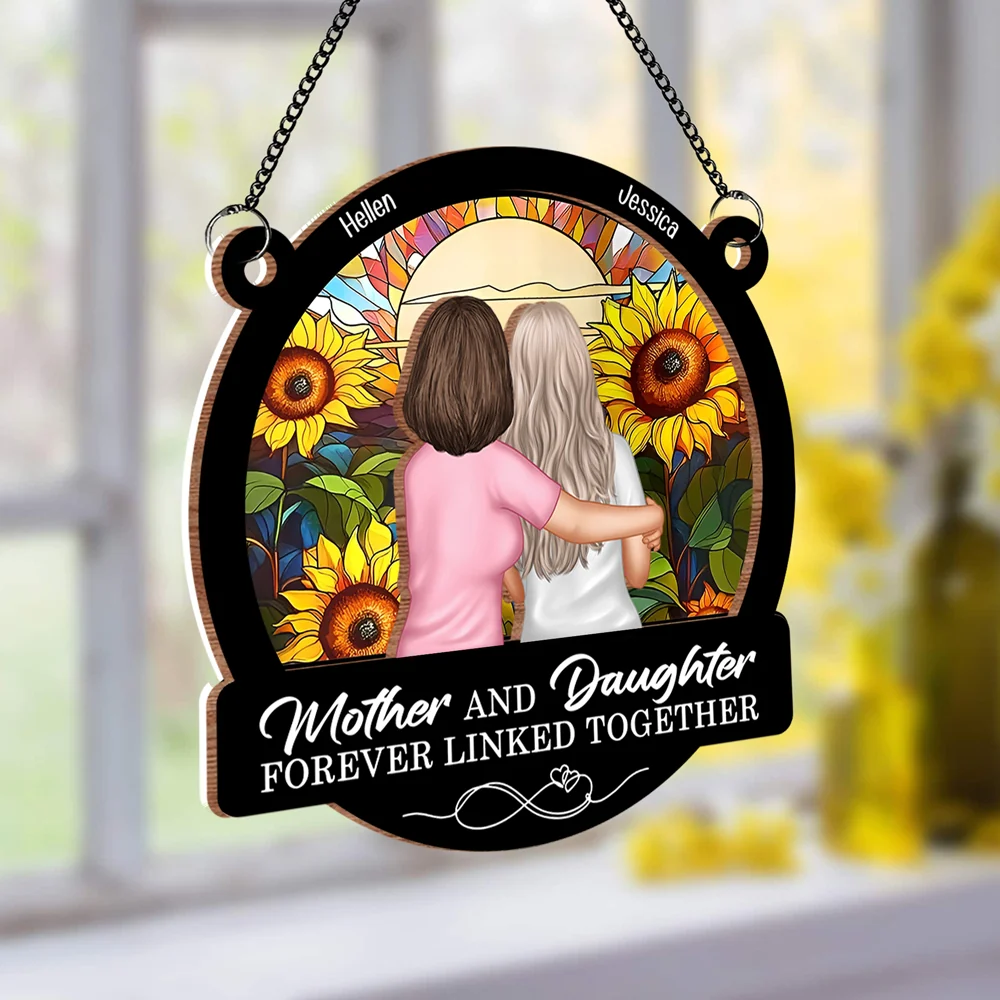 ‘Forever Linked Together’ Mother-Daughter Sunflower Ornament - Perfect Keepsake for Mom - Image 2