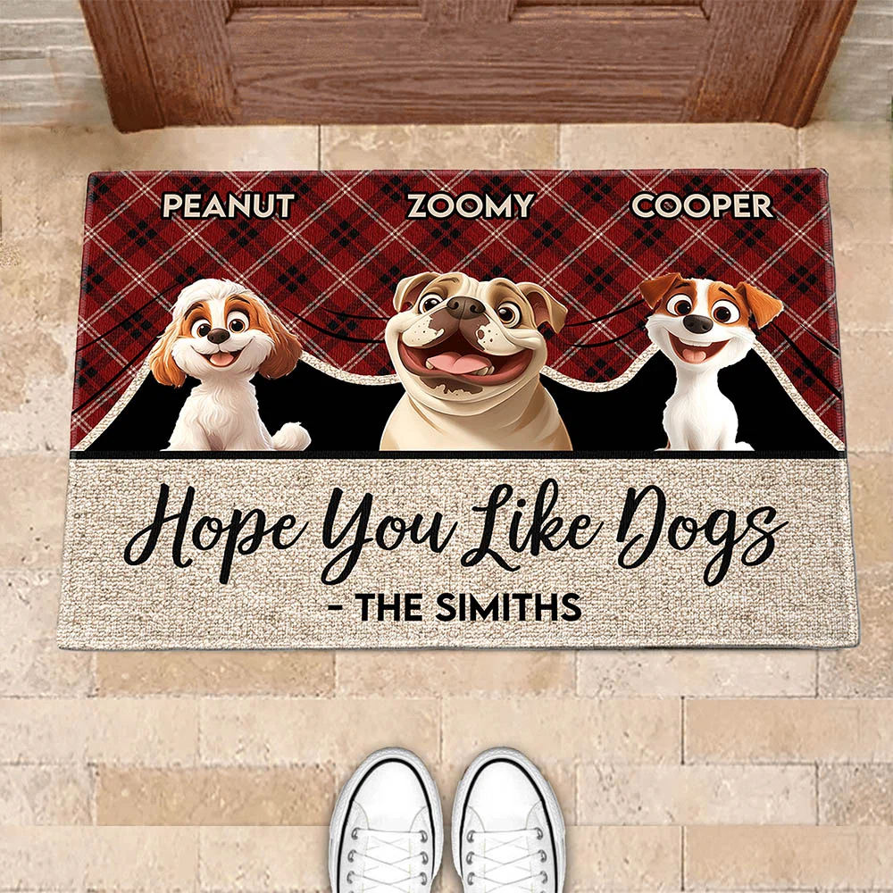Hope You Like Dogs - Personalized Pet-Themed Doormat, Perfect for Home Decor and Valentine's Gifts, Available in Standard and Premium Options