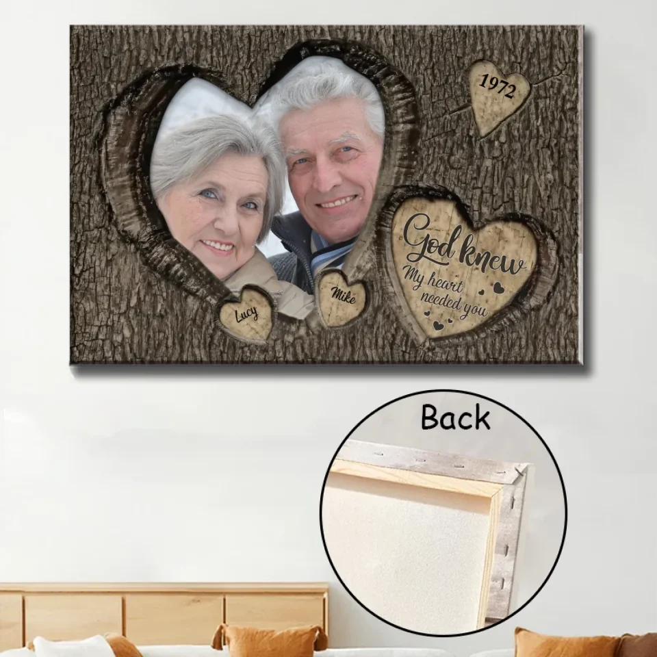"We Belong Together" Bark Texture Design Custom Canvas, Perfect Gift for Couples, Anniversaries, or Home Decoration - Image 6