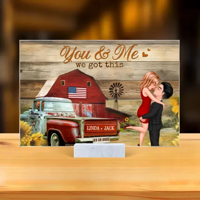 You & Me Rustic Vintage Truck Themed Couple Poster, Romantic Gift for Anniversaries - Image 9