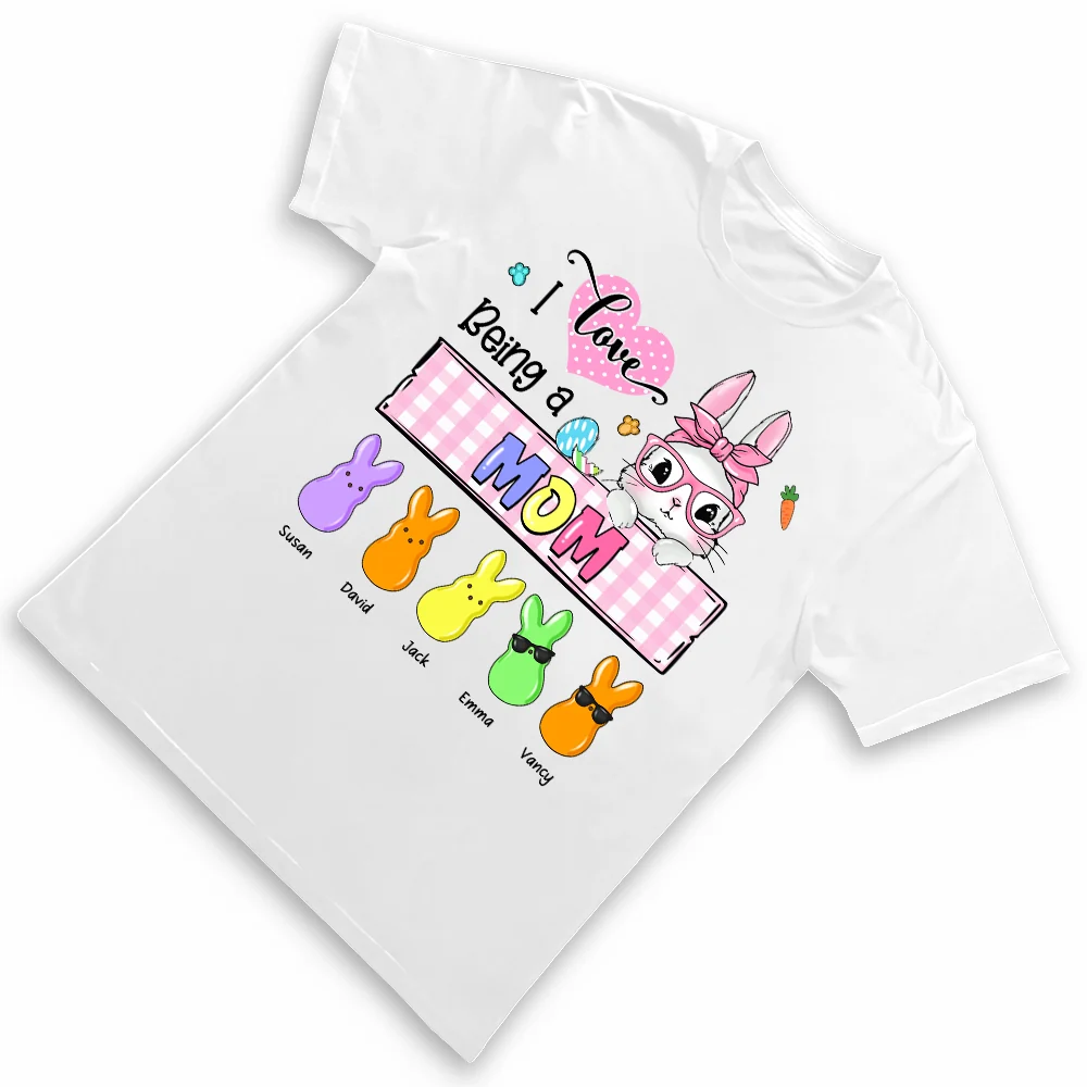Personalized "I Love Being A Grandma" Easter Bunny Design T-Shirt - Hoodie - Sweatshirt | Adorable Gift for Grandma, Mom, Nana | Perfect for Easter, Spring Celebrations & Family Gatherings - Image 2
