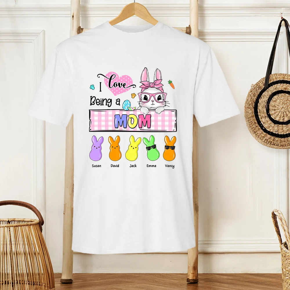 Personalized "I Love Being A Grandma" Easter Bunny Design T-Shirt - Hoodie - Sweatshirt | Adorable Gift for Grandma, Mom, Nana | Perfect for Easter, Spring Celebrations & Family Gatherings - Image 3