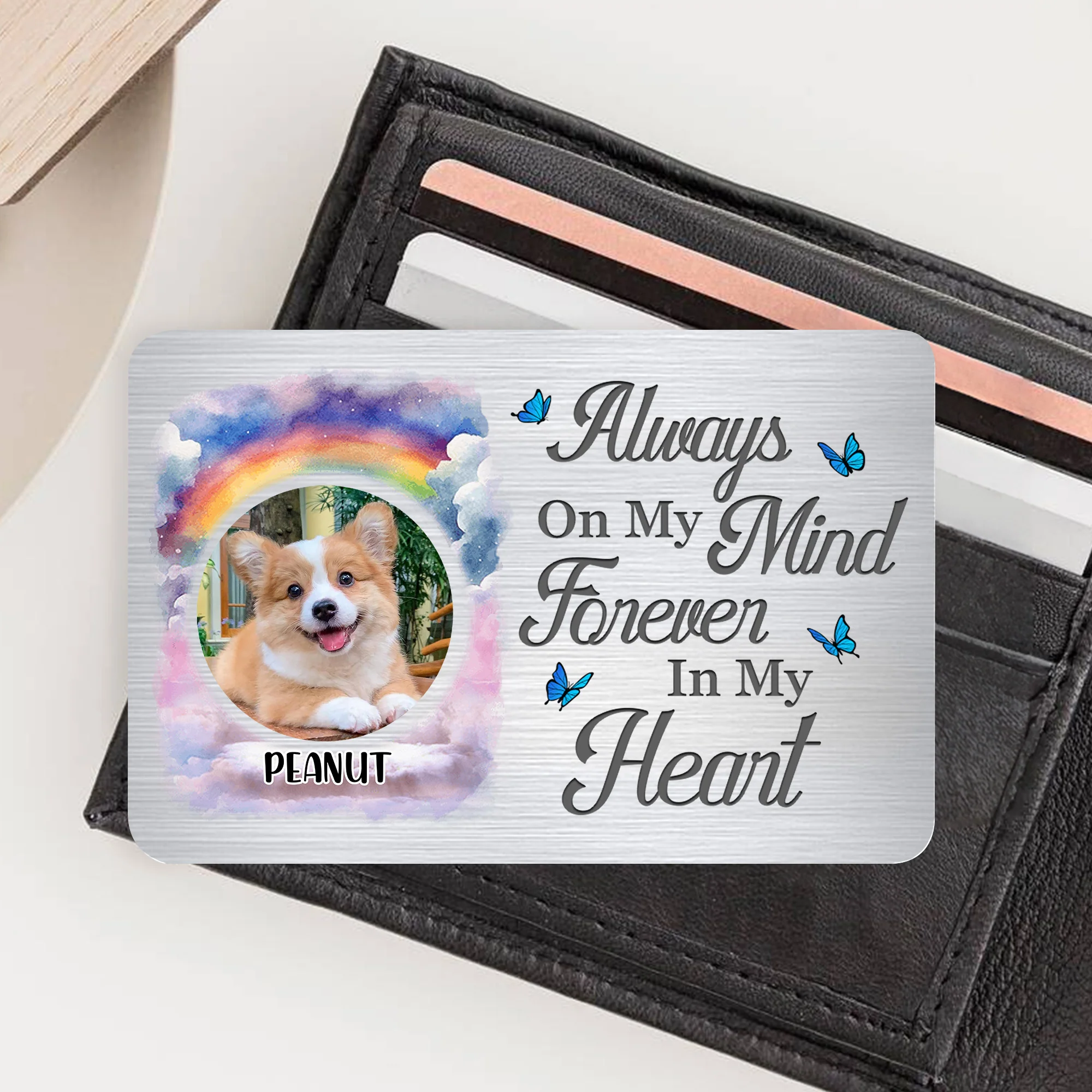 Pet Memorial Metal Wallet Card – Personalized Design to Cherish Eternal Love for Pets - Image 3