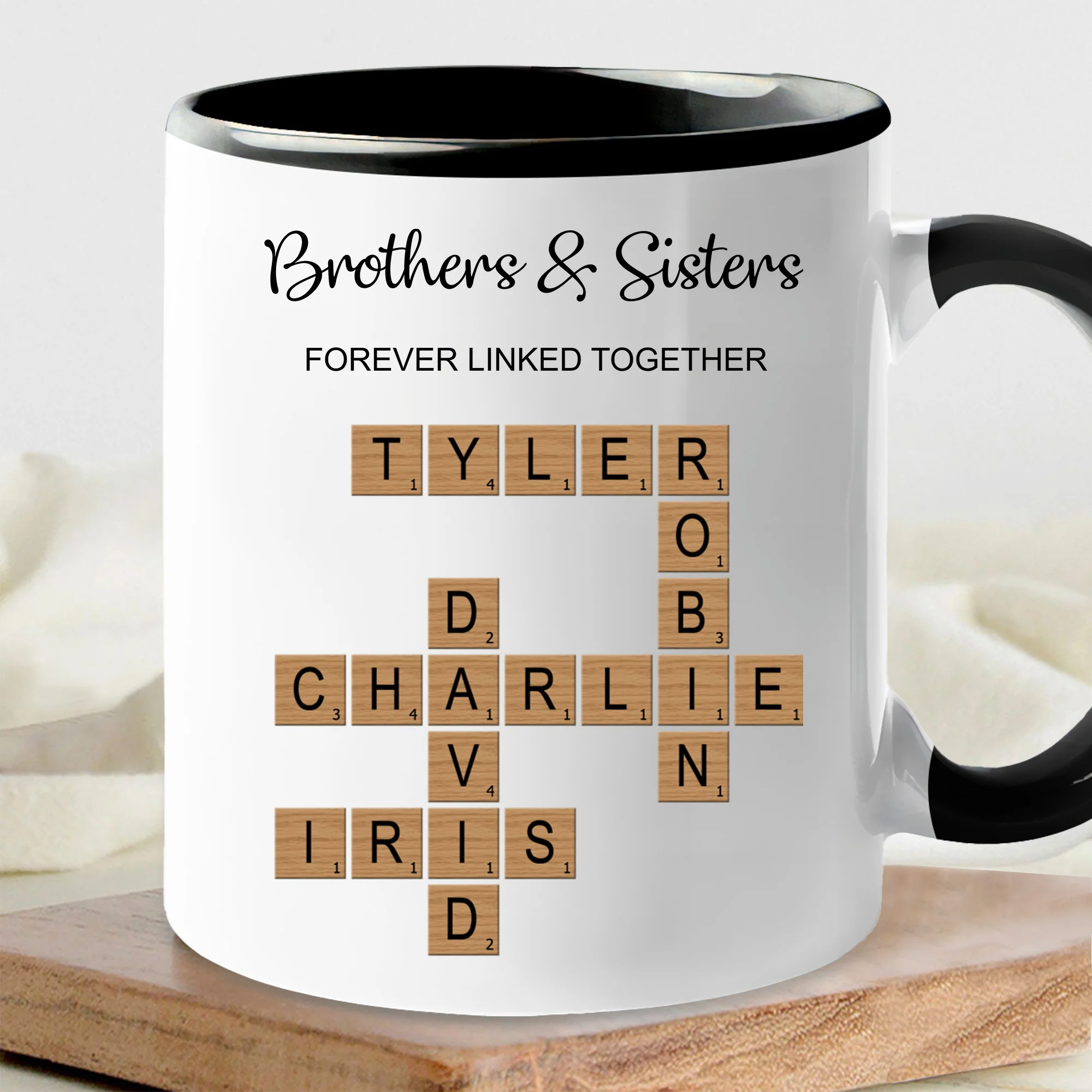 Brothers & Sisters Forever Linked Mug - Custom Gift for Birthdays and Holidays - Image 2