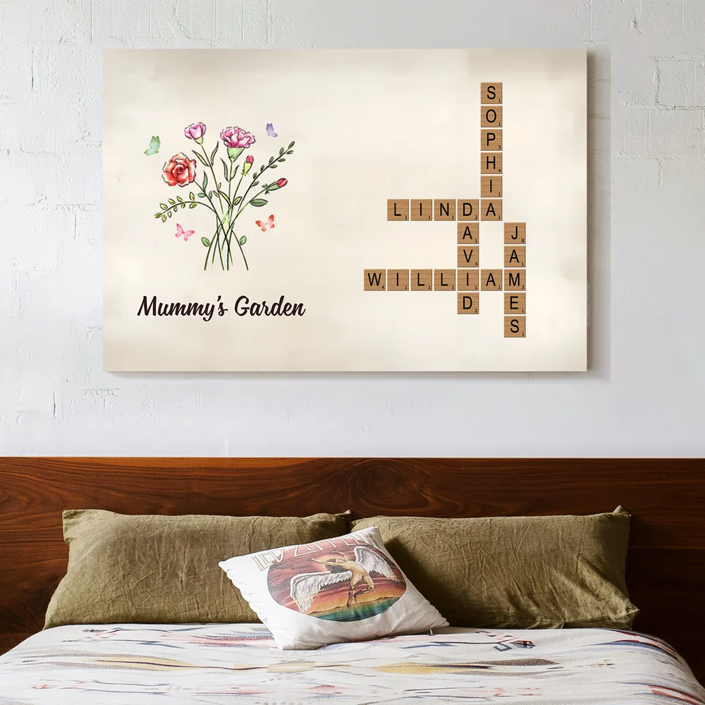 Personalized Family Garden Poster – Custom Flowers and Names Design, Unique Mother's Day or Valentine's Gift, Heartwarming Home Decor - Image 2