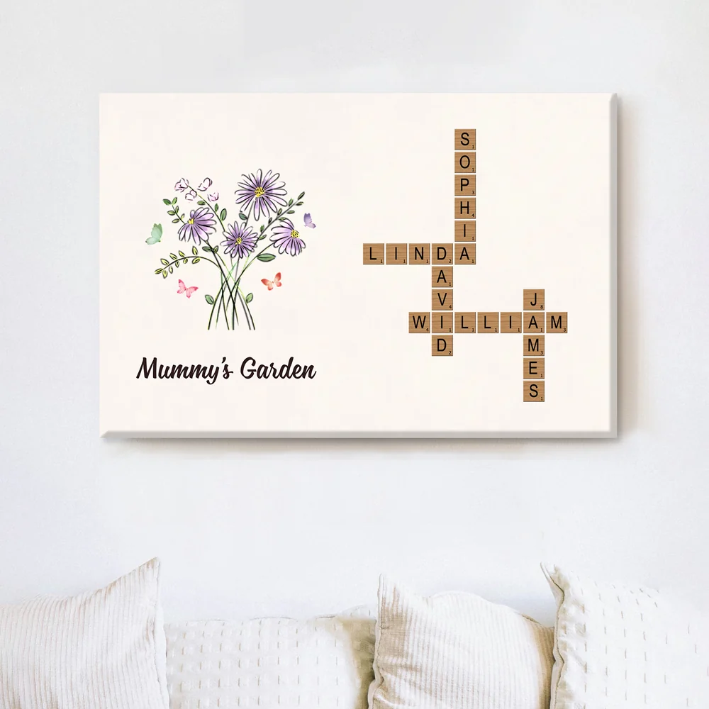 Personalized Family Garden Poster – Custom Flowers and Names Design, Unique Mother's Day or Valentine's Gift, Heartwarming Home Decor - Image 4