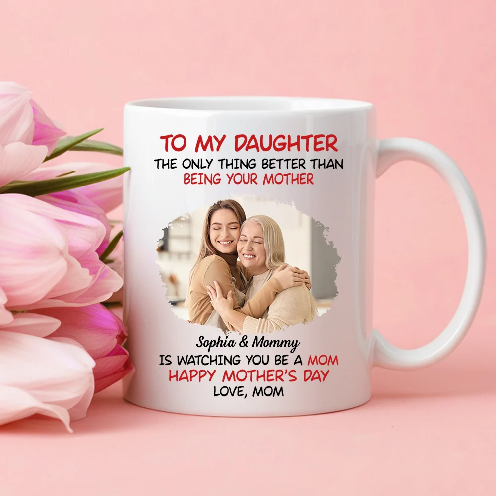 Mother's Day Exclusive Gift – Ceramic Mug, Poster, and Plaque Featuring Hugging Scene with 'To My Daughter, Happy Mother’s Day' - Image 5