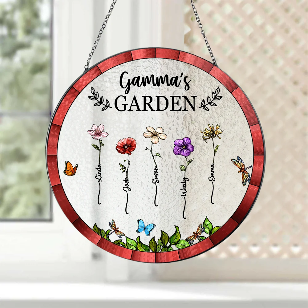 Custom Grandma’s Garden Suncatcher Ornament – Personalized Floral Gift with Family Names – Thoughtful Gift for Grandmother, Birthday & Mother’s Day - Image 12