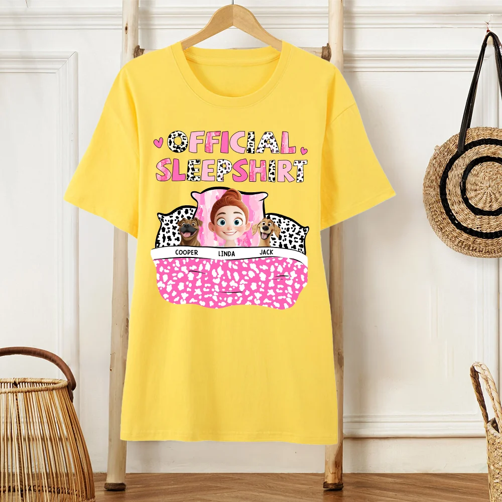 Personalized Dog Lover Sleep Shirt – Official Sleepshirt with Cute Design Featuring Pet Names, Ideal for Kids and Pet Lovers, Perfect for Birthdays or Casual Wear - Image 2