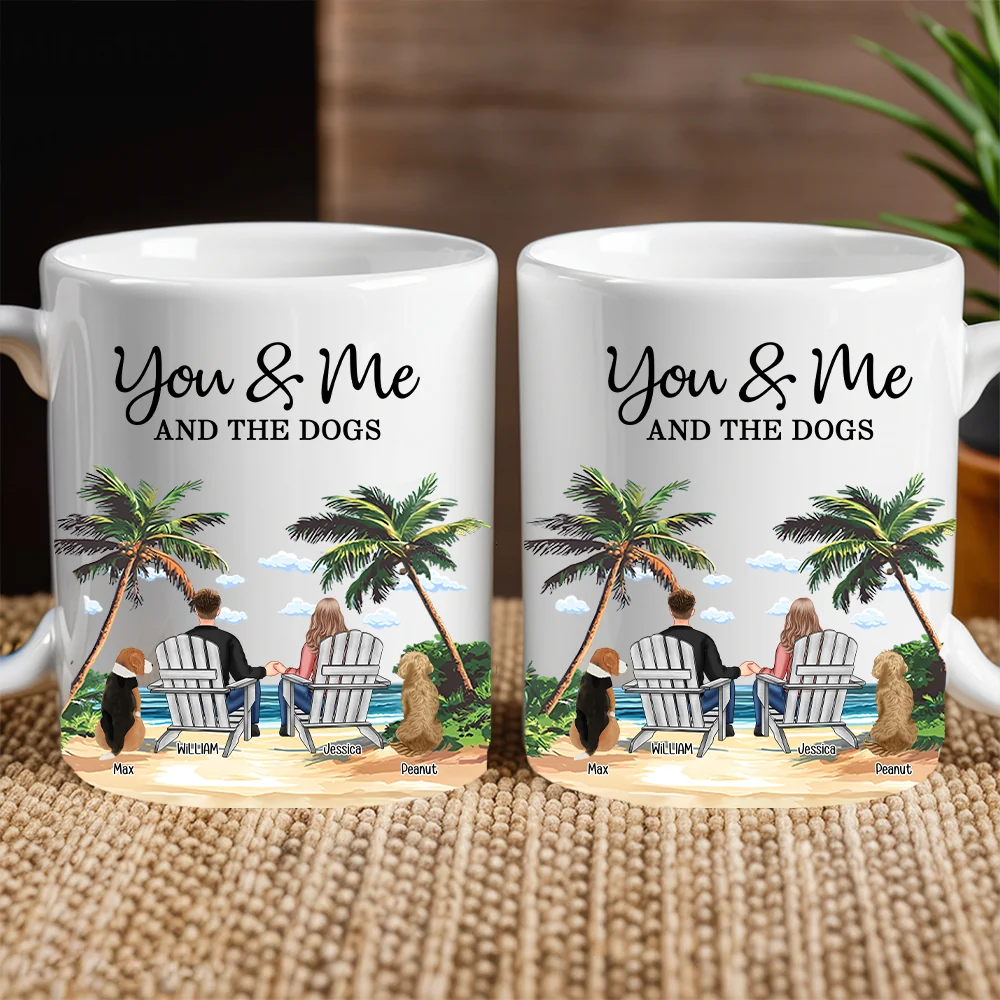 Personalized White Ceramic Mug – You & Me and the Dogs, Custom Mug for Couples with Their Dogs, Perfect Gift for Dog Lovers, - Image 2