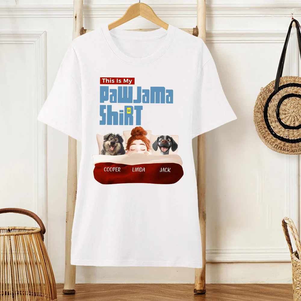 Custom Pawjama Shirt for Couples – Featuring Pets and Their Names, Ideal for Valentine’s Day or Special Occasions, Available in Classic Tee, Women Tee, Hoodie, and Sweatshirt - Image 2