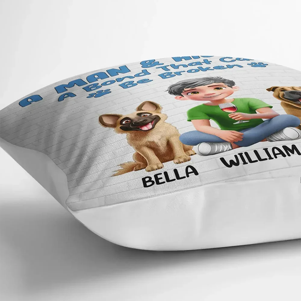 Personalized Square Pillow for Dog Moms and Dads – ‘Best Dog Mom/Dad Ever’ with Customizable Dog and Name - Image 7