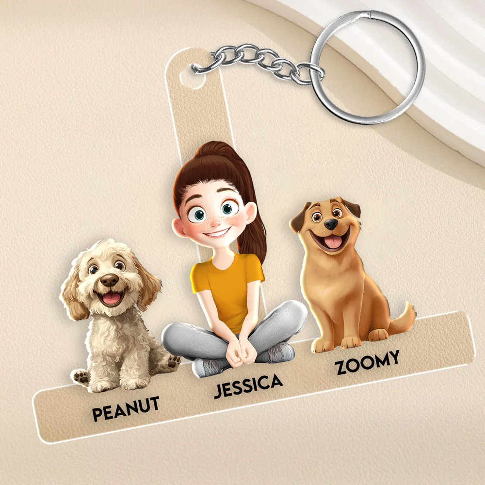 Personalized Acrylic Keychain with Custom Family Pets – Featuring Your Dog and Family Member Names, Perfect Gift for Dog Lovers, Ideal for Any Occasion - Image 2