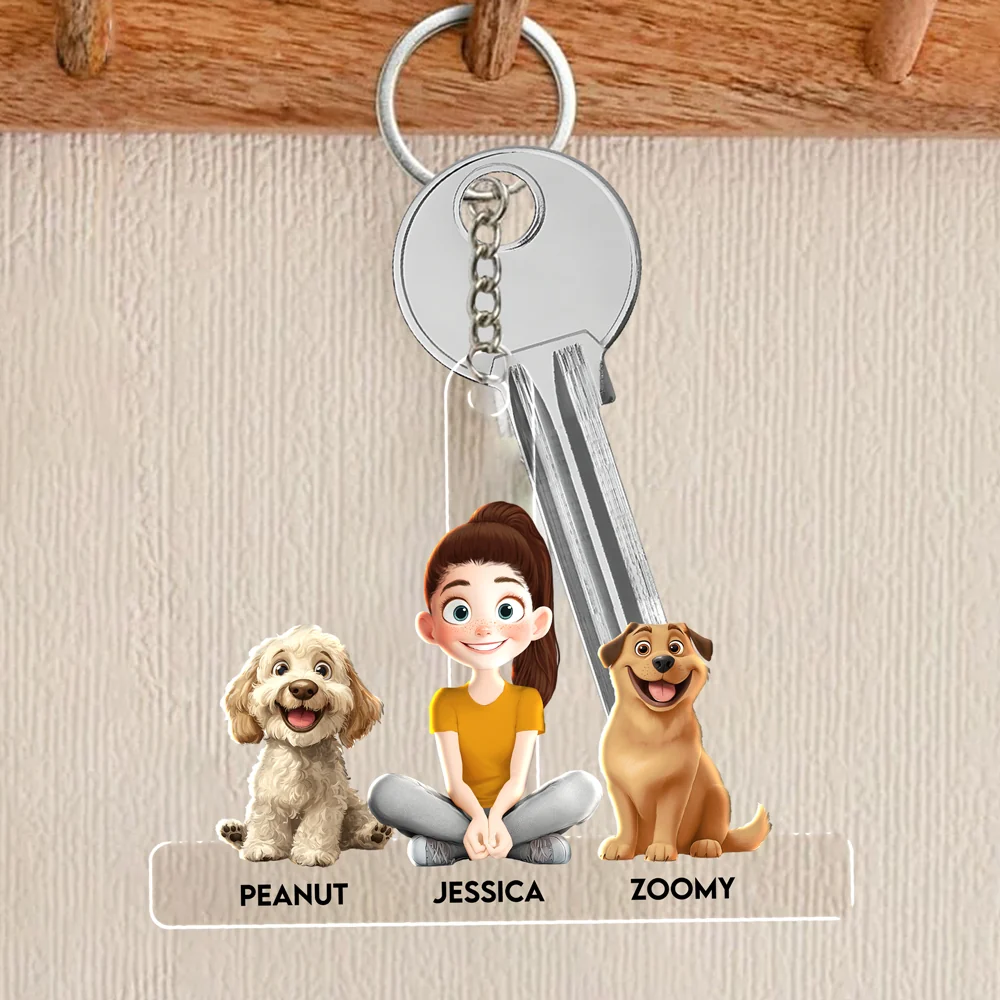 Personalized Acrylic Keychain with Custom Family Pets – Featuring Your Dog and Family Member Names, Perfect Gift for Dog Lovers, Ideal for Any Occasion - Image 3