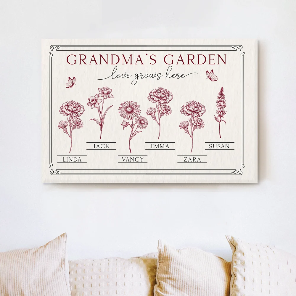 Grandma’s Garden Poster - Personalized Family Poster without Frame with Custom Names, Perfect Gift for Grandma - Image 7