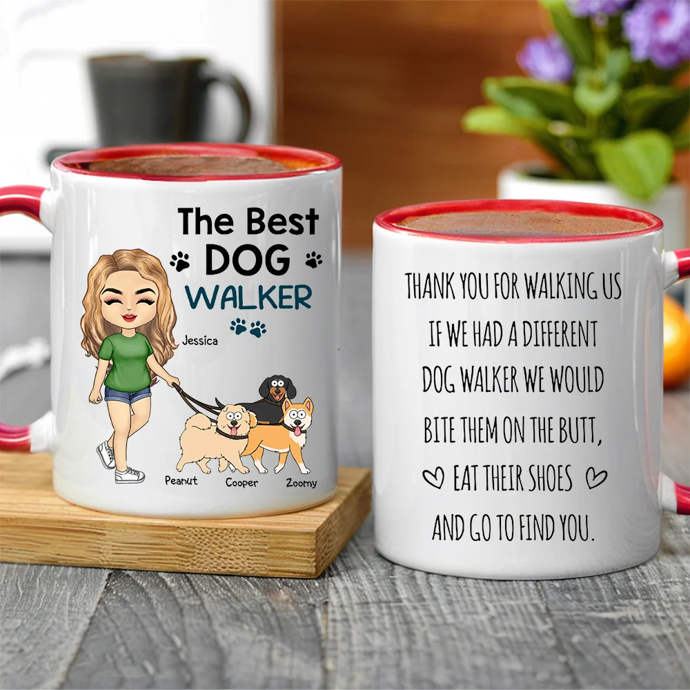 Thank You for Walking Me – Hilarious Personalized White Ceramic Mug for Dog Walkers, Customizable with Dog, Perfect Gift for Pet Lovers - Image 3
