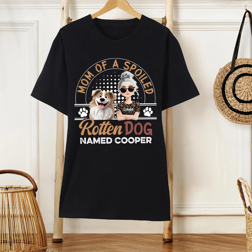 Mom of a Spoiled Dog T-Shirt - Personalized Classic Tee with Custom Name, Perfect Gift for Dog Lovers - Image 4
