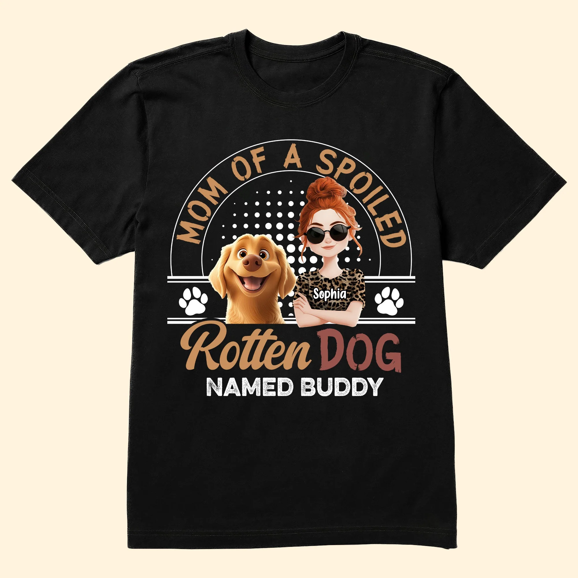 Mom of a Spoiled Dog T-Shirt - Personalized Classic Tee with Custom Name, Perfect Gift for Dog Lovers - Image 7