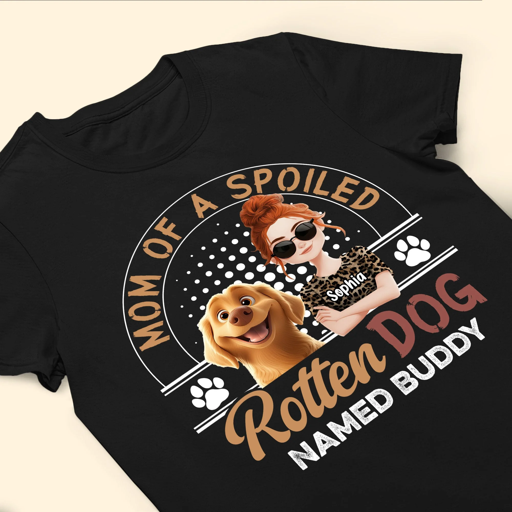 Mom of a Spoiled Dog T-Shirt - Personalized Classic Tee with Custom Name, Perfect Gift for Dog Lovers - Image 9