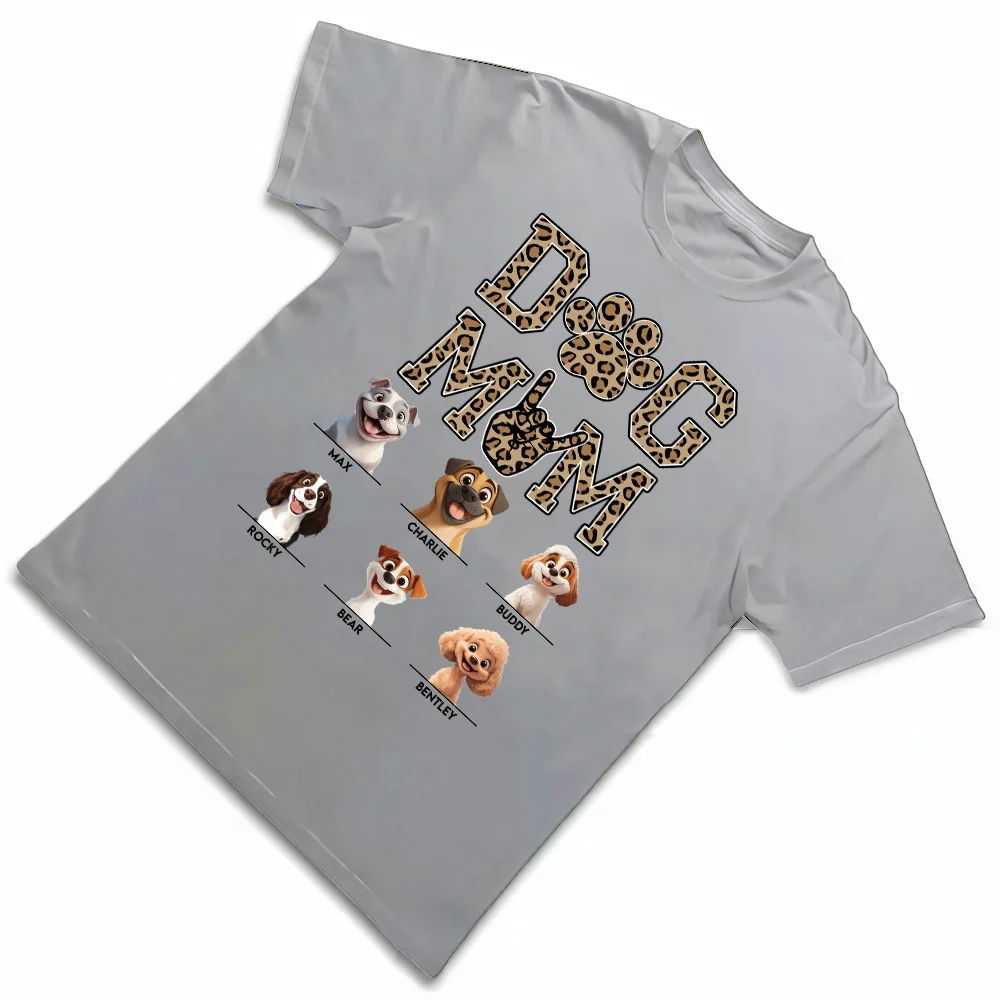 Personalized Dog Mom T-Shirt with Custom Dog Faces - Image 2
