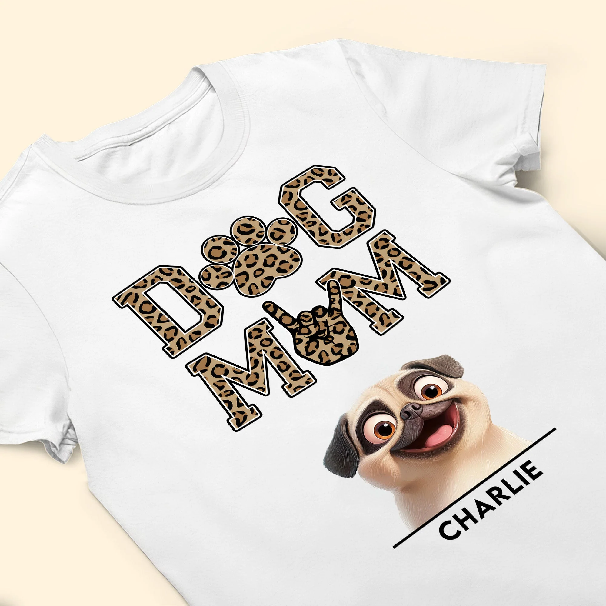 Personalized Dog Mom T-Shirt with Custom Dog Faces - Image 6