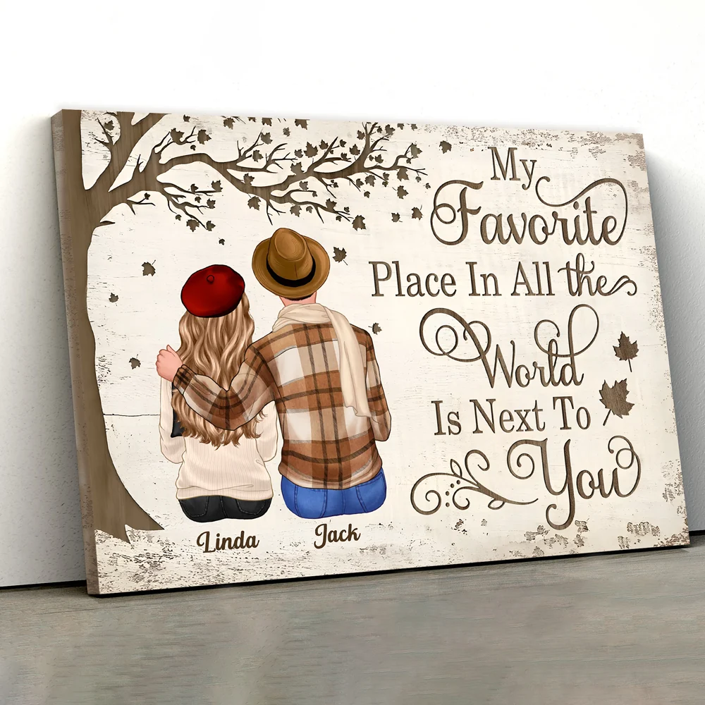 Personalized Couples Poster – Custom Name Romantic Canvas Print - Image 8