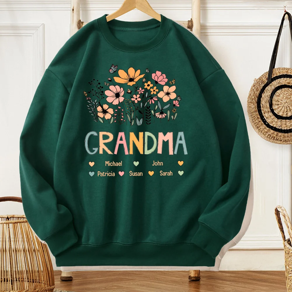 Personalized Wine Glass for Grandma with Colorful Flower Design, Customizable with Names of Grandchildren, Ideal Gift for Grandmothers on Special Occasions - Image 8
