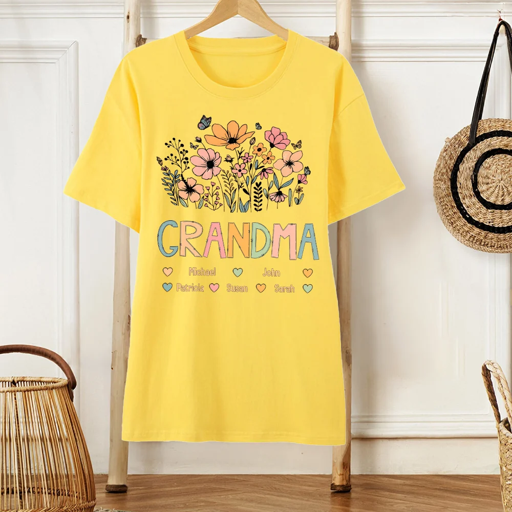 Personalized Wine Glass for Grandma with Colorful Flower Design, Customizable with Names of Grandchildren, Ideal Gift for Grandmothers on Special Occasions - Image 9