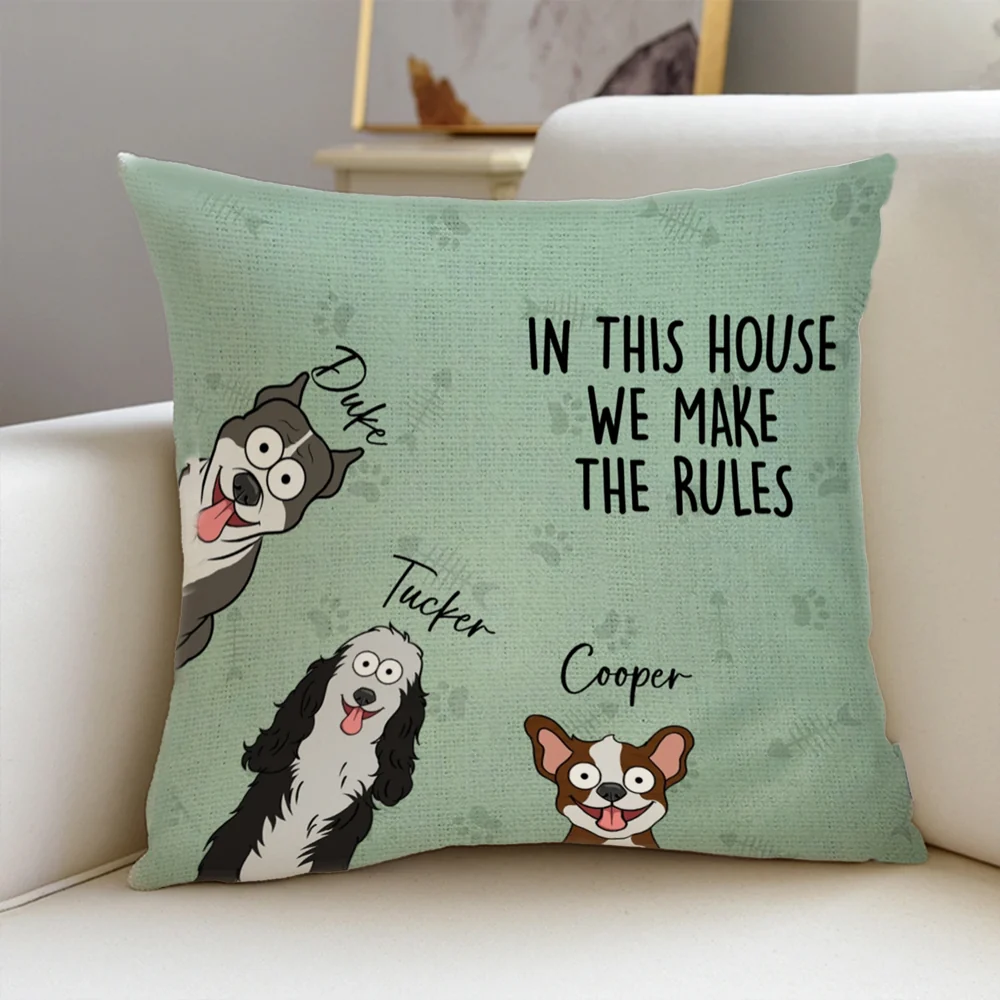 Custom Pillow with Cute Pets - Custom Square Pillow for Pets Lovers with Personalized Pet Design