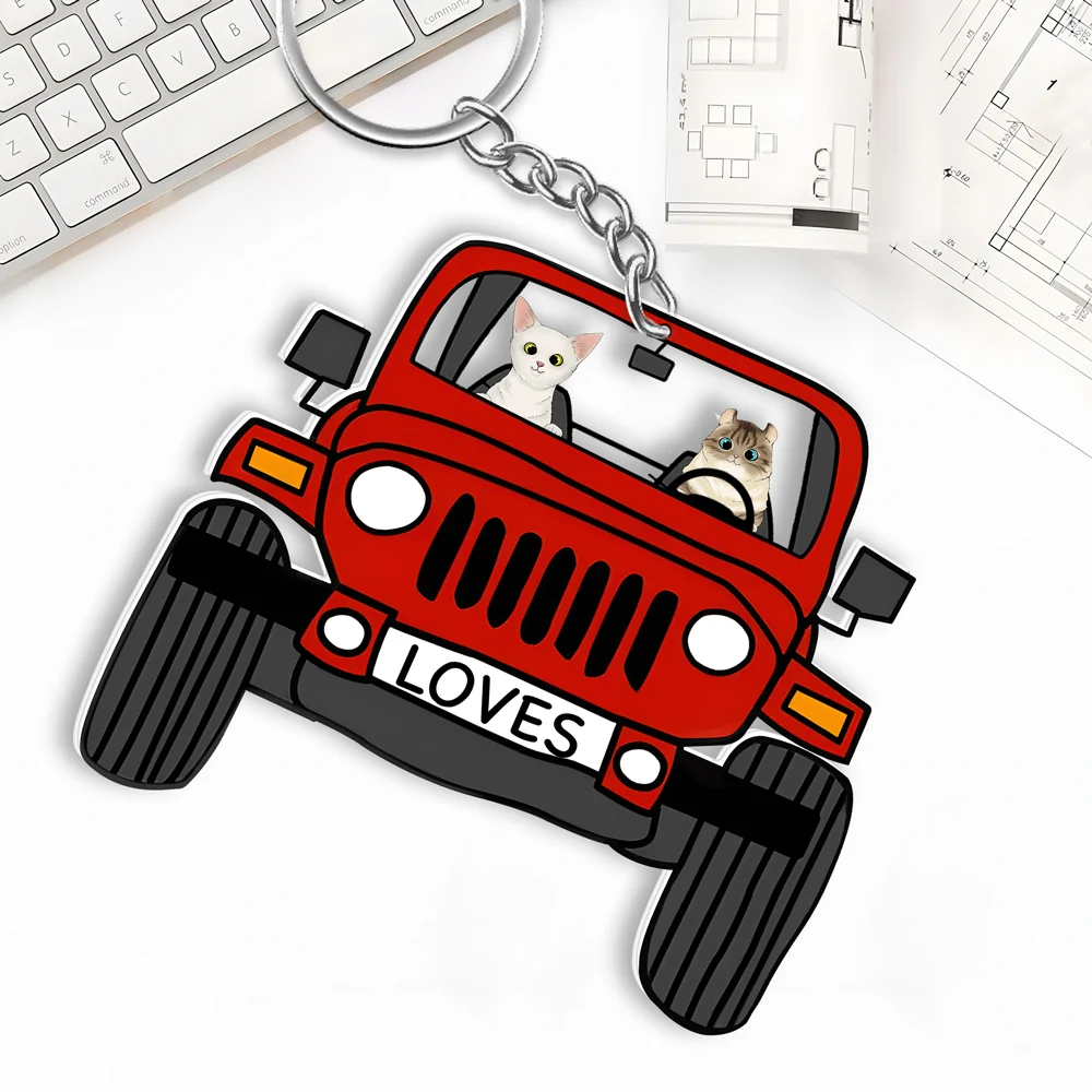 Customized Pet Car Keychain – Choose Dog, Cat, or Upload Your Own Image, Humorous Car Keychain for Pet Lovers - Image 2