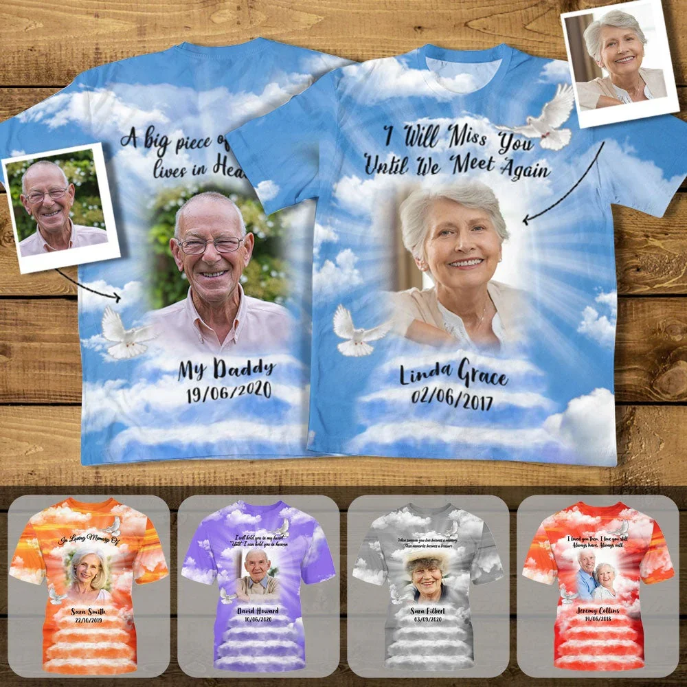 Custom Memorial Classic Tee - Photo & Name Tribute - "Always on My Mind, Forever in My Heart" - Meaningful Keepsake Shirt - Image 6