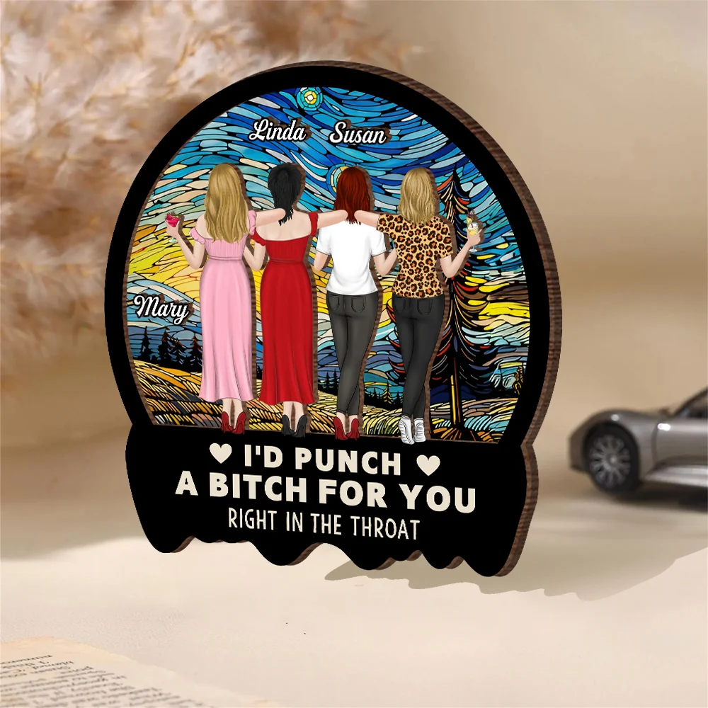 Best Friend Car Hanger – 'I'd Punch a B*h for You' – Funny and Meaningful Visor Clip for Sisters & Close Friends - Image 3