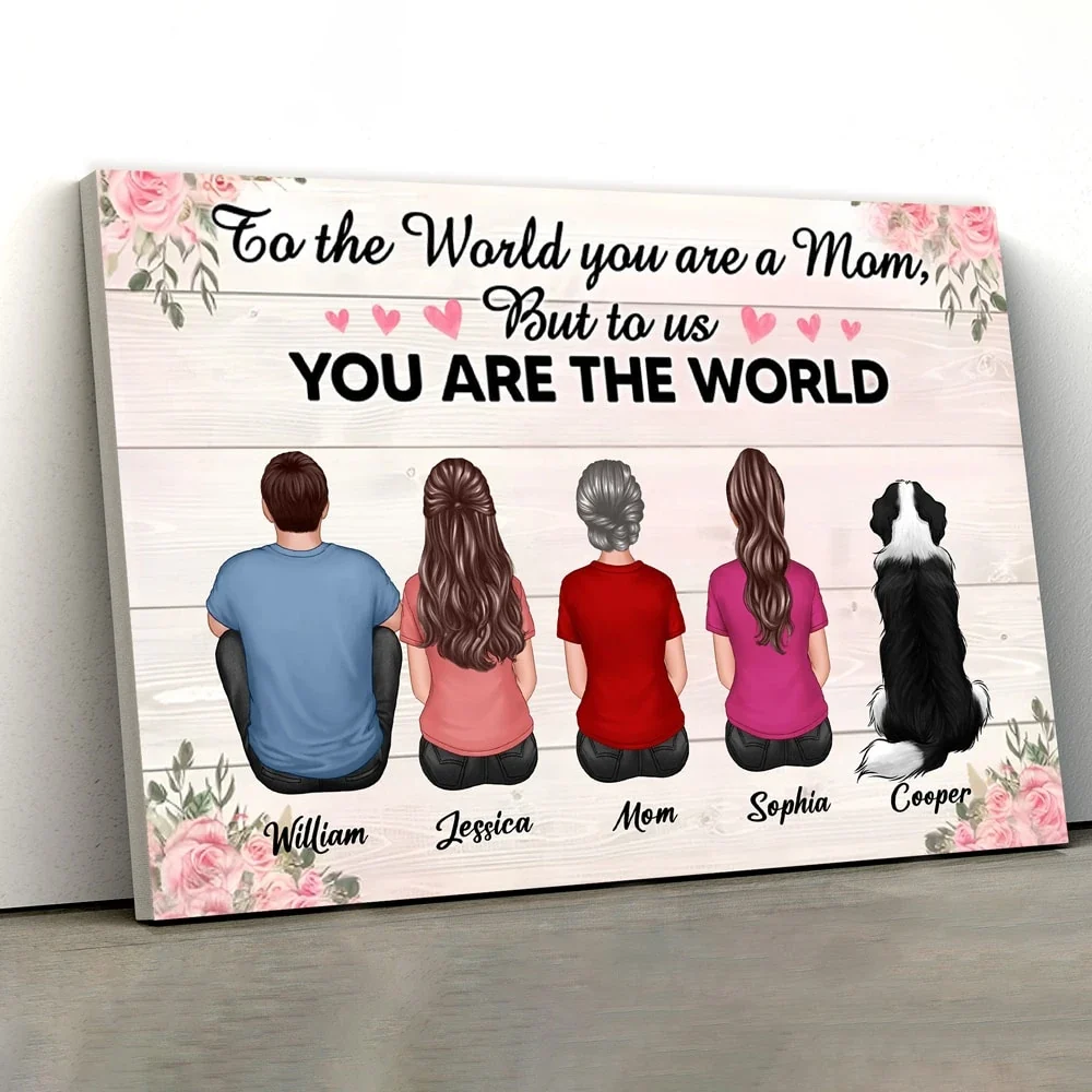 To the World, You Are a Mom – Personalized Poster, Keychain, Plaque, Ornament, Pillow, Wallet Card, and More, Family Gift for Mother - Image 2