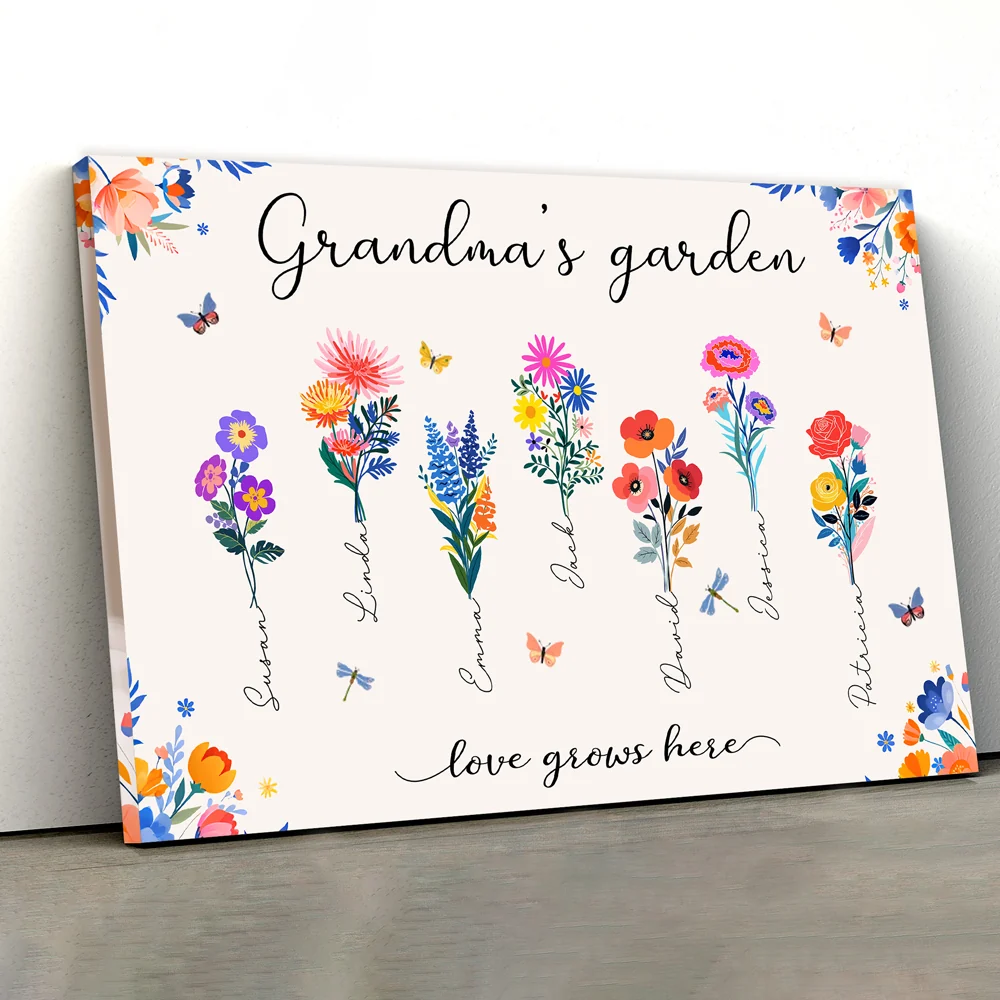 Personalized Grandma’s Garden Poster - Custom Grandkids’ Names & Flowers - Family Gift for Grandmother - Image 7