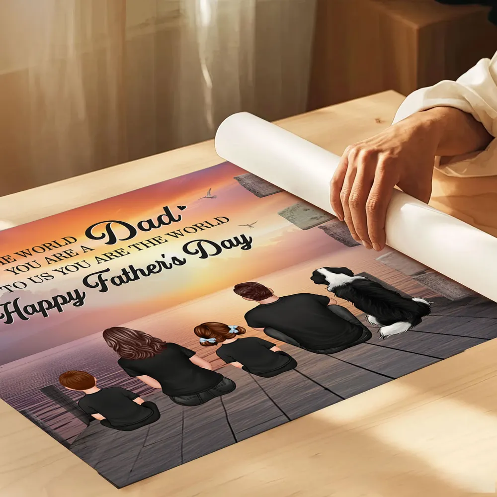 Personalized Family Back View Poster for Dad | Custom Canvas Gift - Image 3