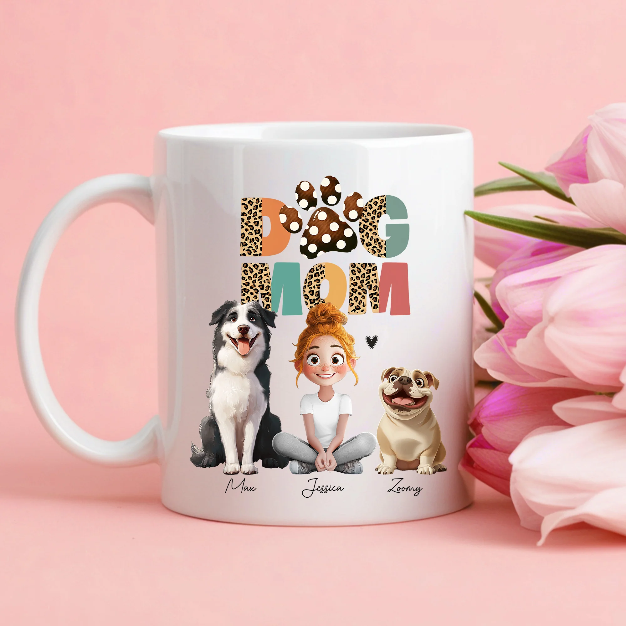 Cartoon Dog Mom as A Custom Engraved Crystal Car Hanger or as A Custom Car Hanger – A Unique Surprise for Mother's Day, Valentine's Day, or Pet Lovers - Image 6