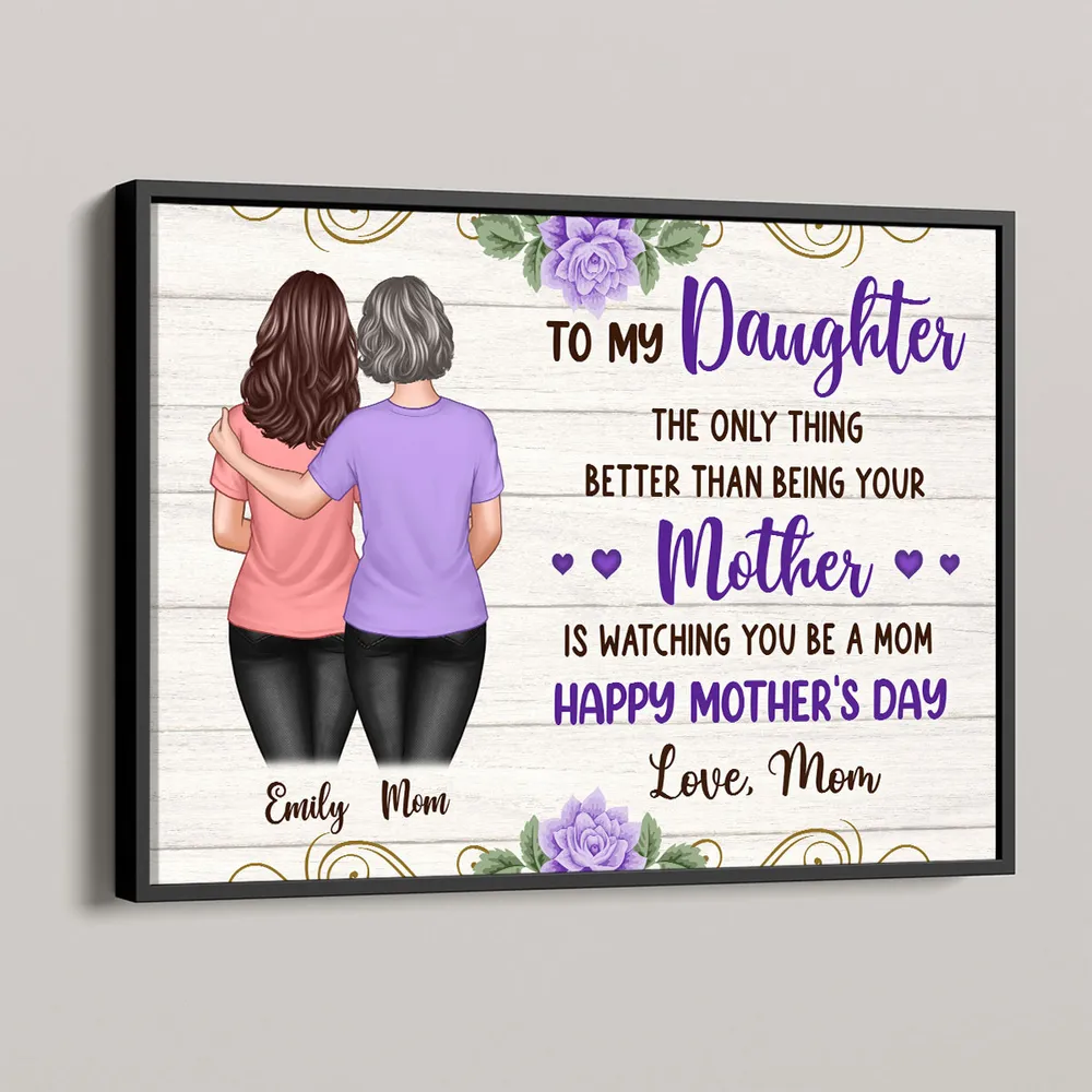 Custom Mother's Day Floral Poster or Canvas from Mom to Daughter - Image 4