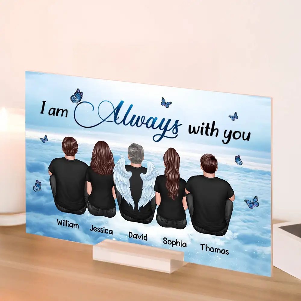 Always With You Grandma Grandpa Dad Mom Kids Dogs Cats Family Memorial Personalized Poster, Sympathy Gift, Remembrance Gift - Image 4