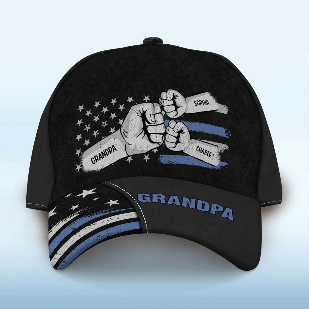 Customizable Family Name Hat - Personalized Fist Bump Cap for Grandpa - Image 4